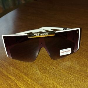 True Religion White and Gold Sunglasses